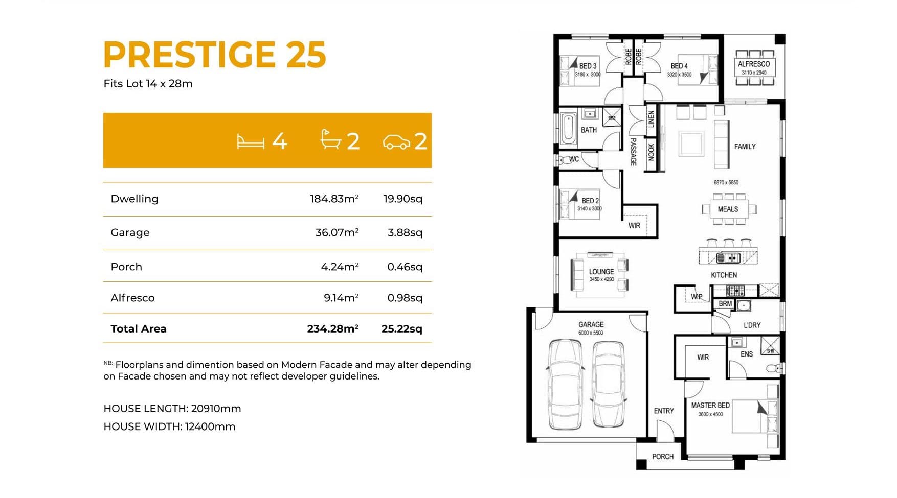 Prestige 25 elevation